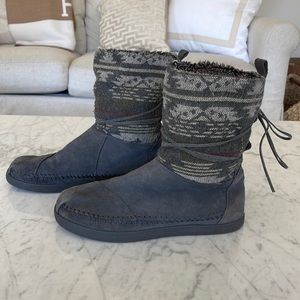 Grey Toms fuzzy Nepal Ugg boots booties